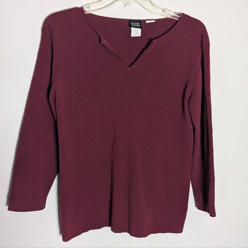 Eileen Fisher‎ Womens Sweater Vintage 90s 100% Wool Hong Kong Quiet Luxury Small